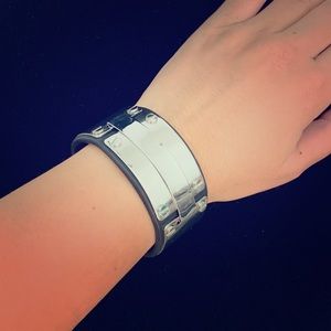 Leather/silver plated bracelet. NWOT.
